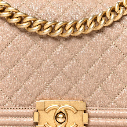 Chanel Caviar Quilted Medium Boy Flap Beige 8 of 11