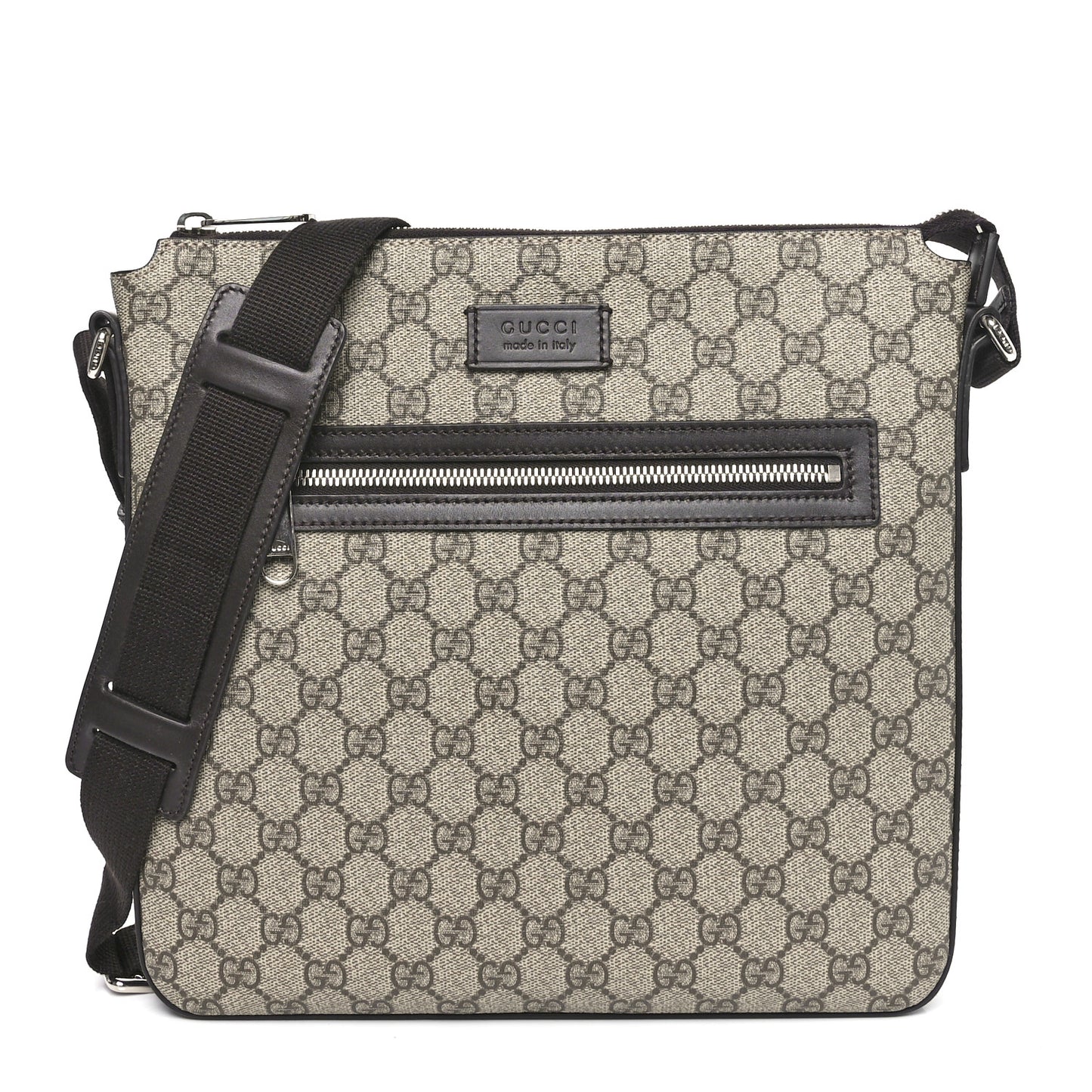 GG Supreme Monogram Medium Flat Messenger Bag Beige Brown