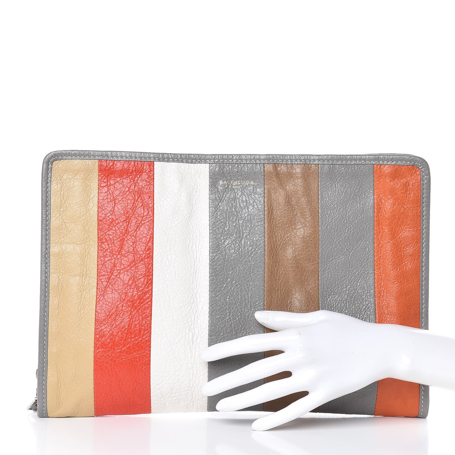 Balenciaga Veau Arena Multicolore Bazar Pouch Beige Orange Taupe 2 of 12