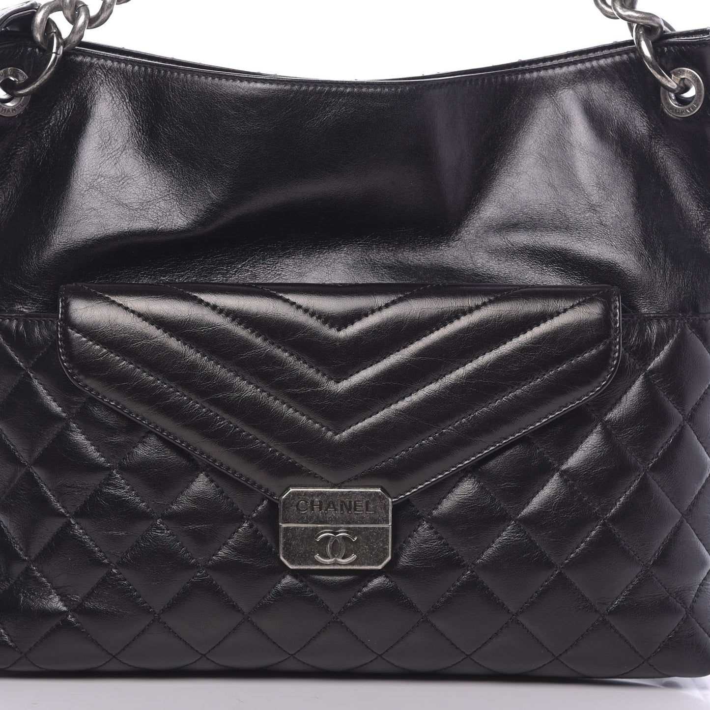 Aged Calfskin Quilted Mad About Quilting Hobo Black