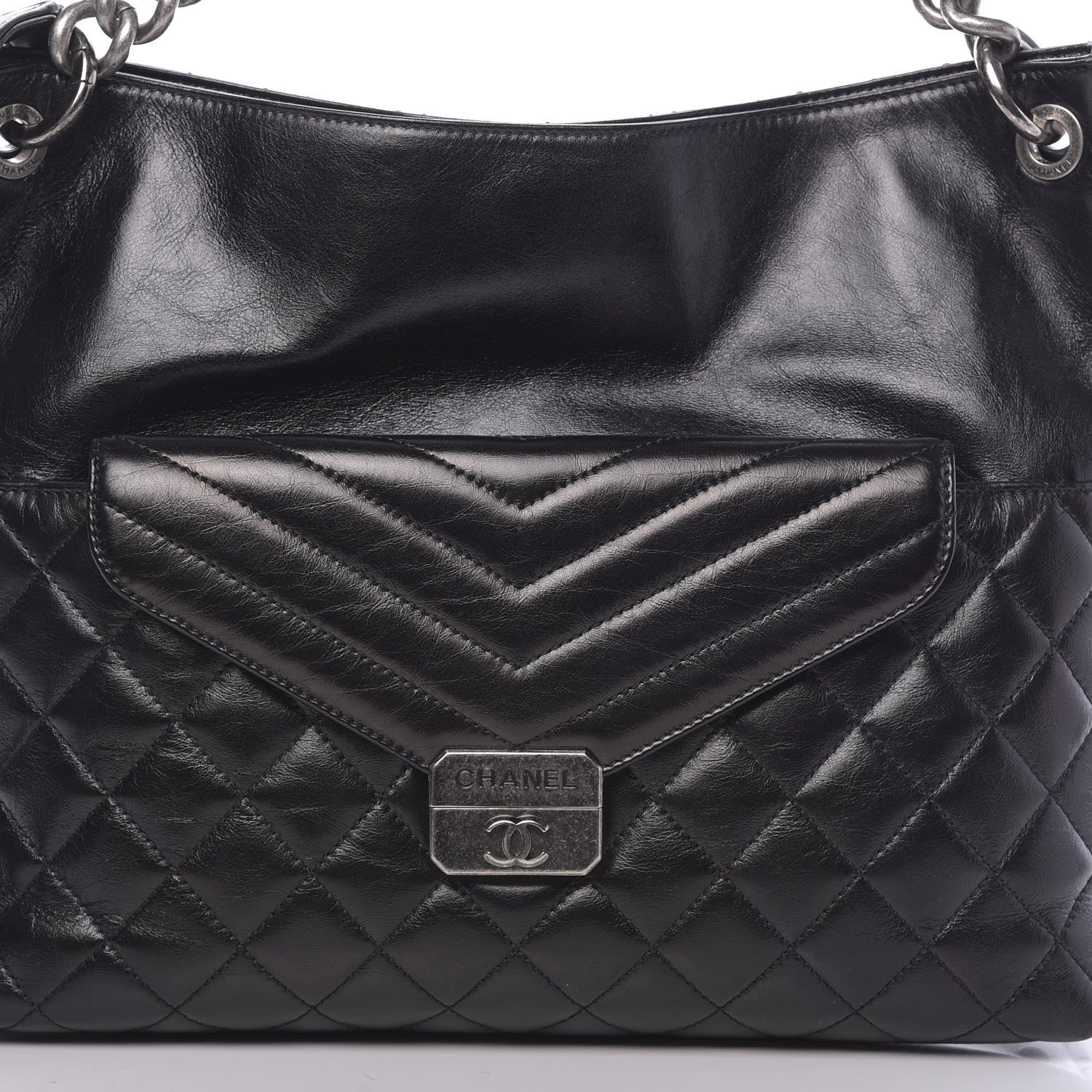 Chanel Aged Calfskin Quilted Mad About Quilting Hobo Black 7 of 9