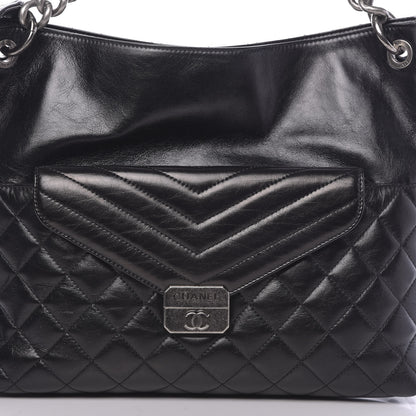 Chanel Aged Calfskin Quilted Mad About Quilting Hobo Black 7 of 9