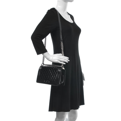 Chanel Patent Calfskin Quilted Medium Plexiglass Boy Flap Black 2 of 7