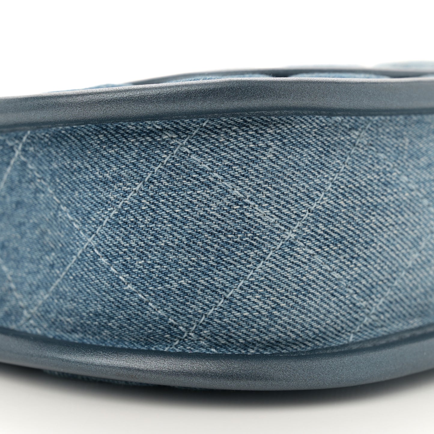 Washed Denim Quilted Hobo Blue