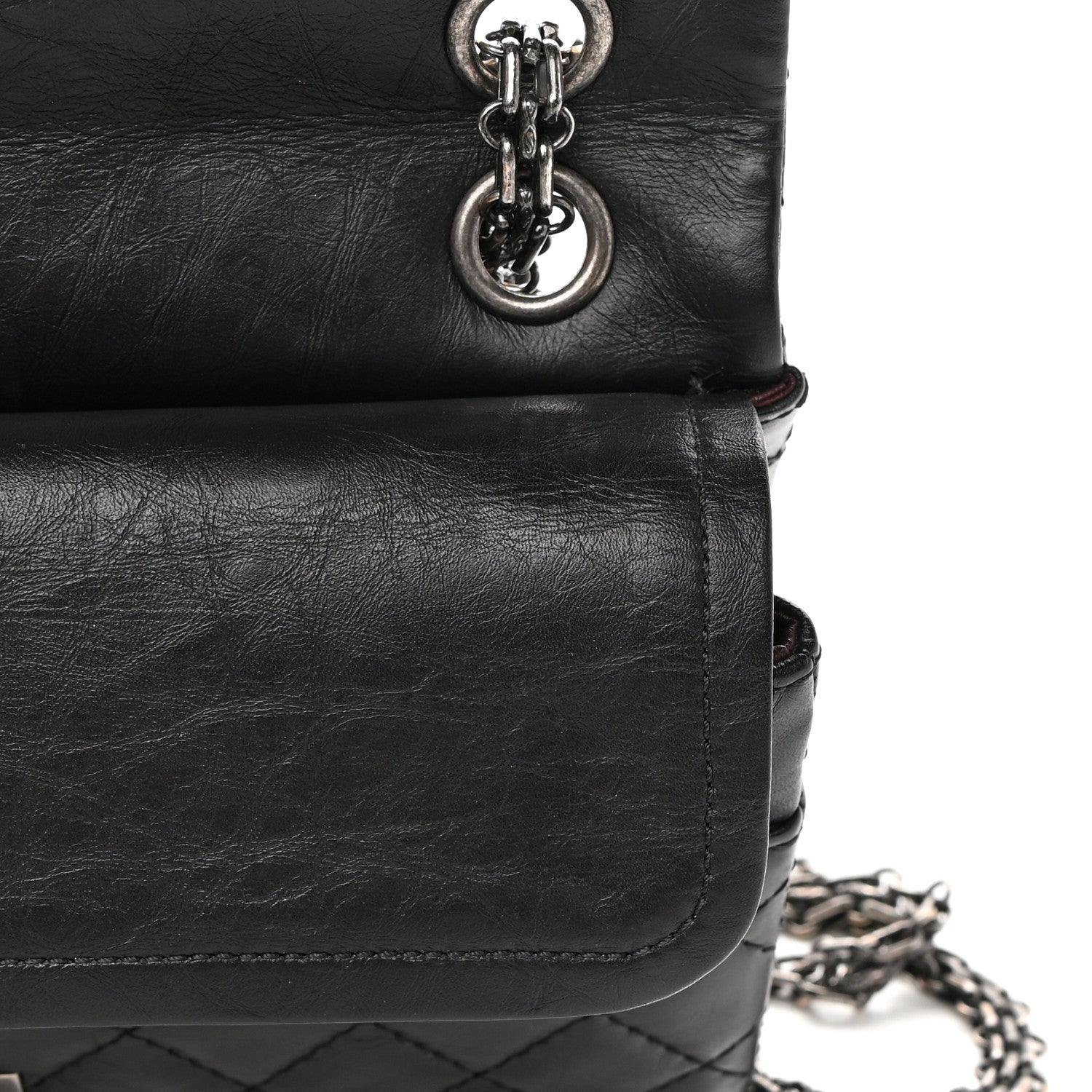 Chanel Aged Calfskin Quilted 2.55 Reissue 225 Flap Black 12 of 15