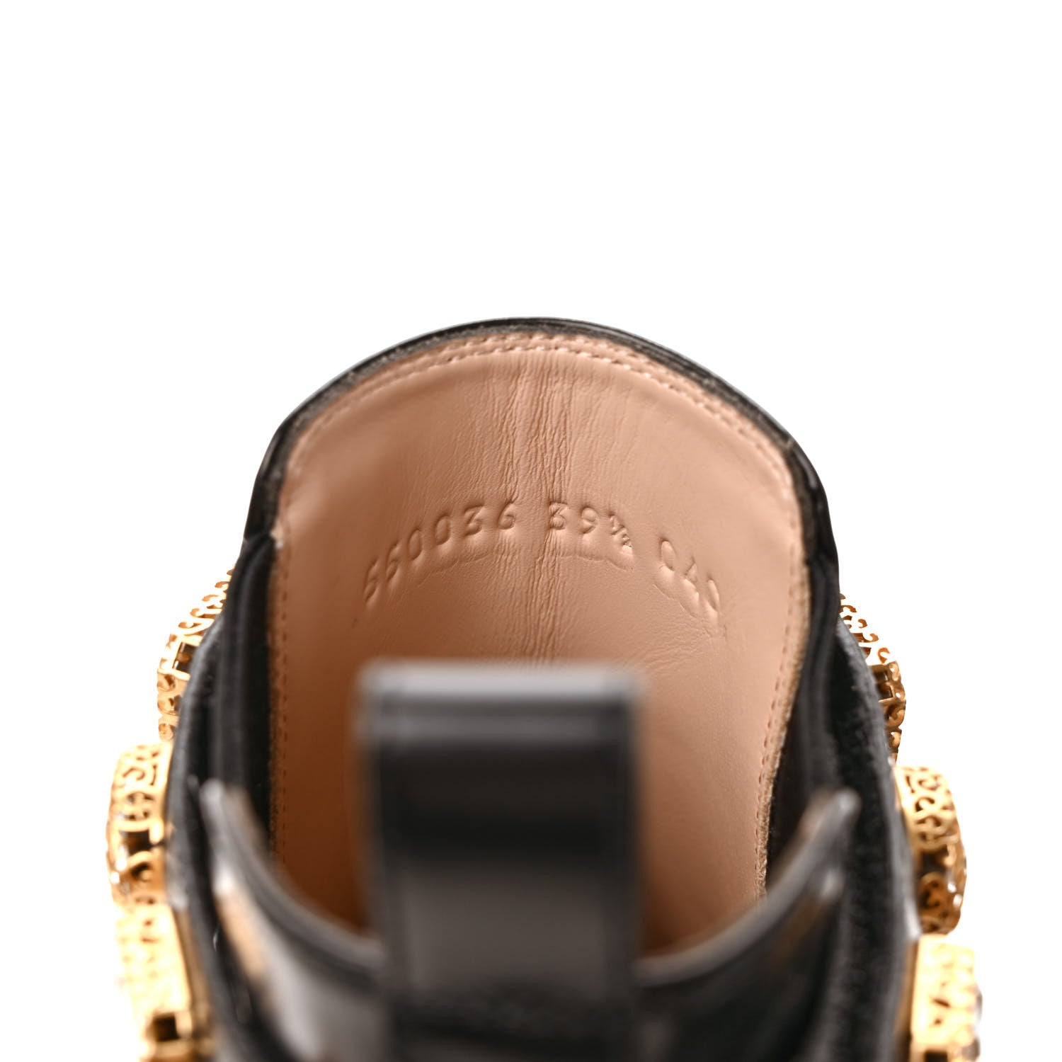Gucci Calfskin Crystal GG Trip Chelsea Ankle Boots 39.5 Black 8 of 9