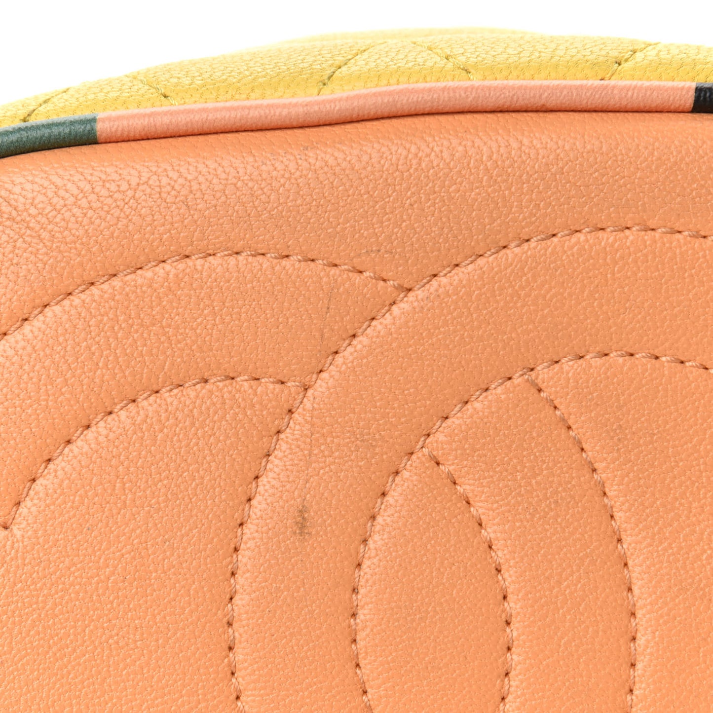 Lambskin Quilted Cuba Drawstring Tote Yellow Pink Green
