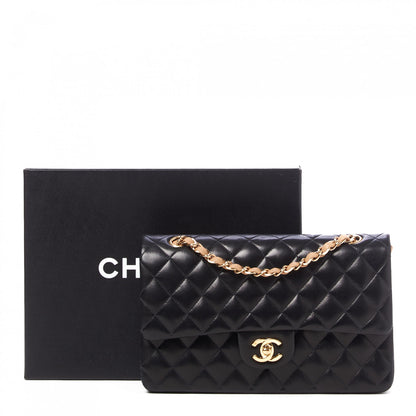 Chanel Lambskin Quilted Medium Double Flap Black Beige Flap 10 of 10