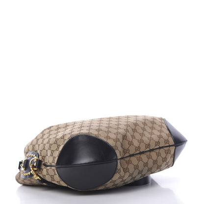 Gucci Monogram Medium Patti Stud Hobo Black 3 of 12