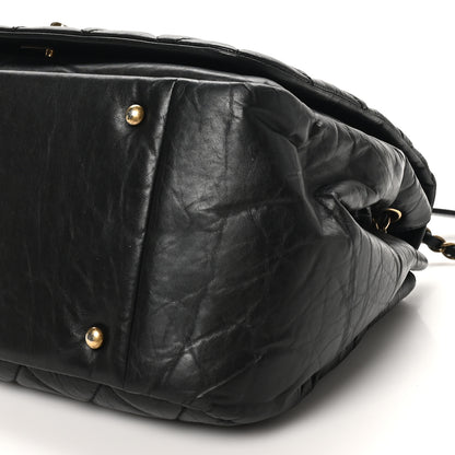 Chanel Aged Calfskin Quilted Large Pondichery Flap Black 10 of 10