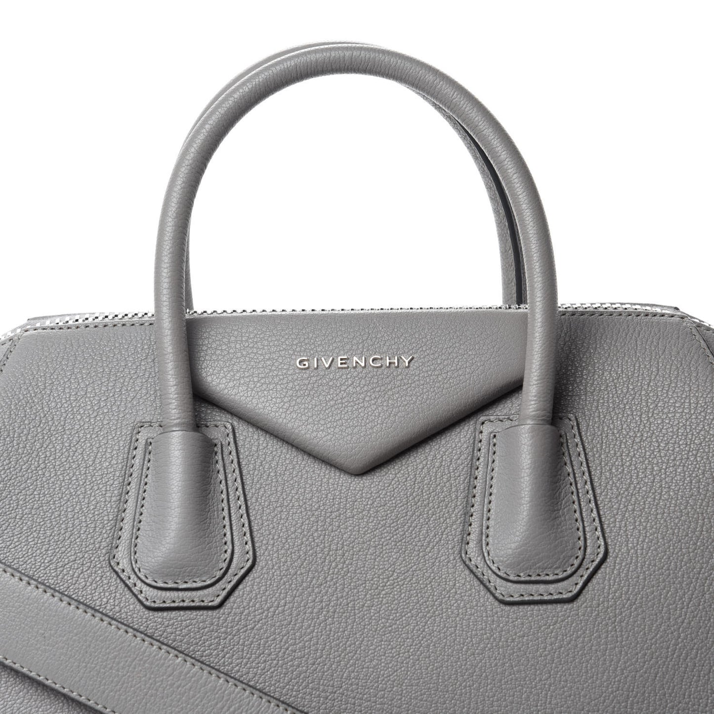 Sugar Goatskin Medium Antigona Pearl Grey