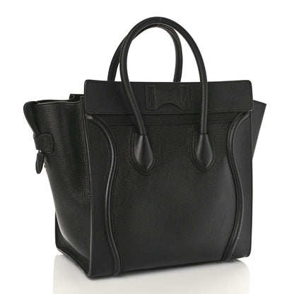 Celine Drummed Calfskin Mini Luggage Black 3 of 9
