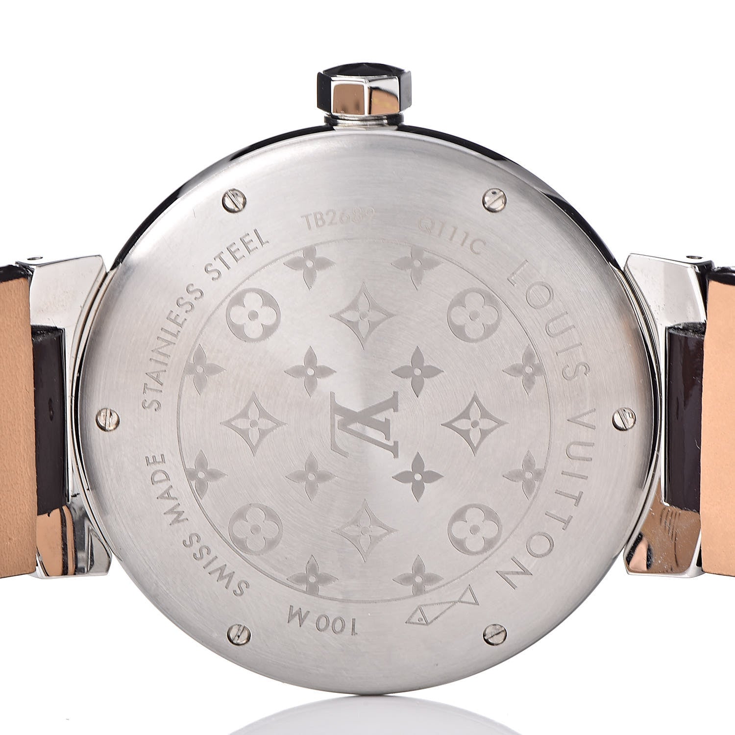 Louis Vuitton Stainless Steel Vernis Diamond 39mm Tambour Quartz Watch Amarante 5 of 9