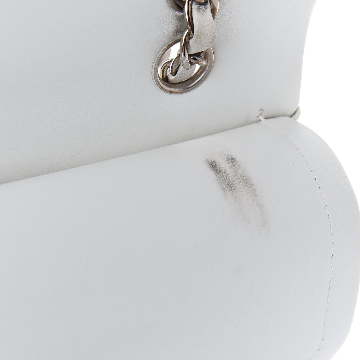 Chanel Lambskin Quilted Medium Double Flap White 12 of 16