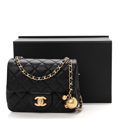 Chanel Lambskin Quilted Mini Pearl Crush Flap Black 11 of 11
