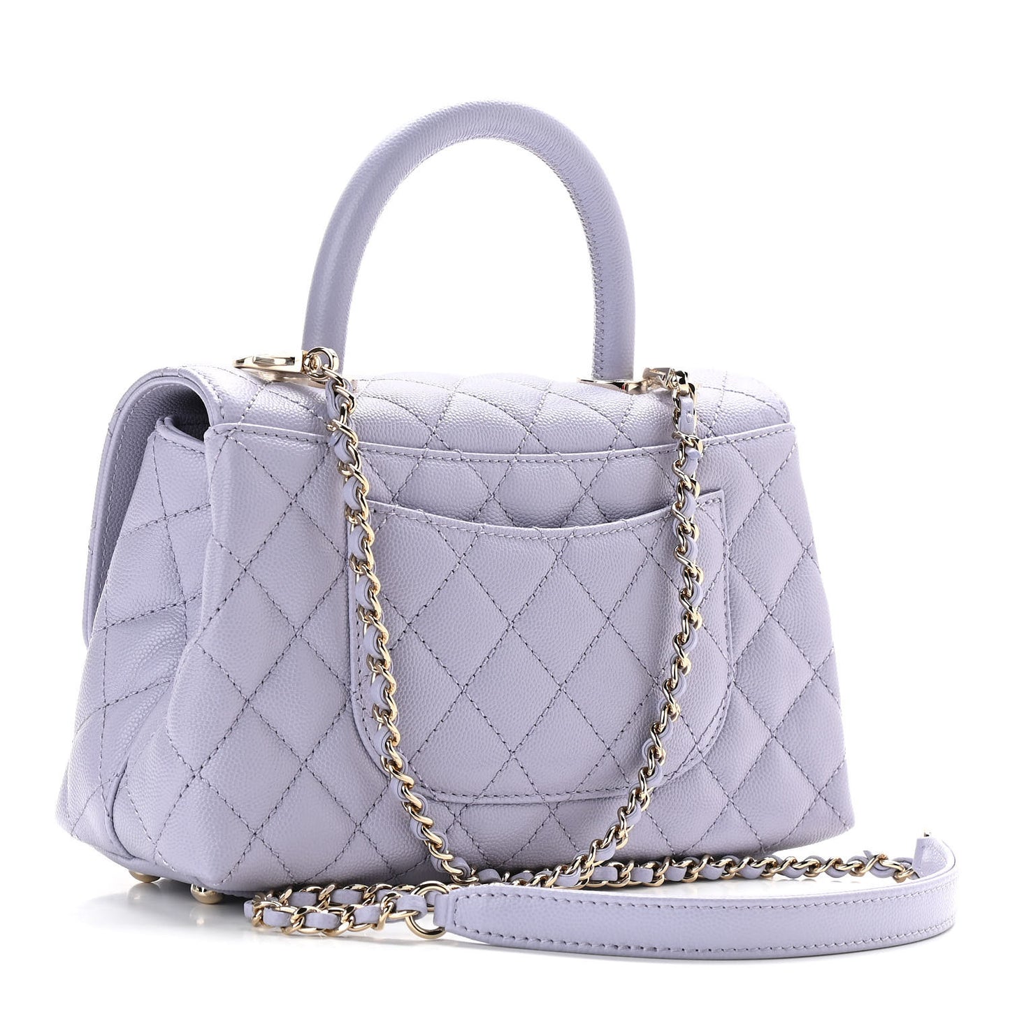 Caviar Quilted Mini Coco Handle Flap Light Purple
