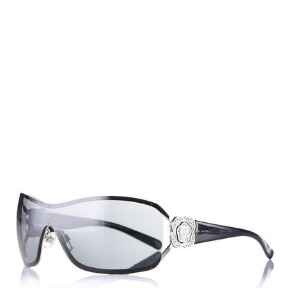 Chanel Swarovski Crystal Camellia CC Sunglasses 4164-B Black 1 of 8