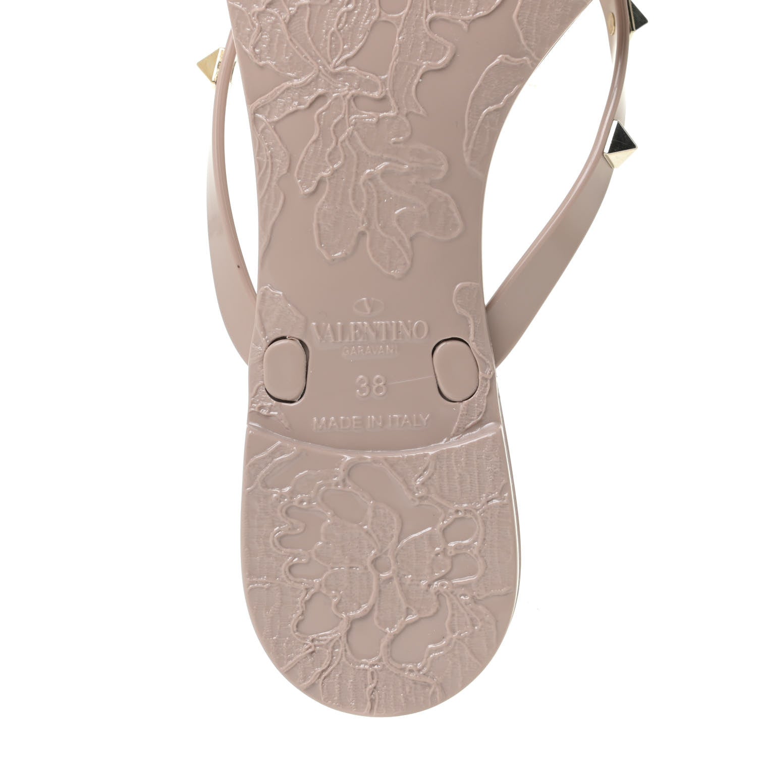 Valentino Garavani PVC Jelly Rockstud Bow Thong Sandals 38 Poudre 9 of 13