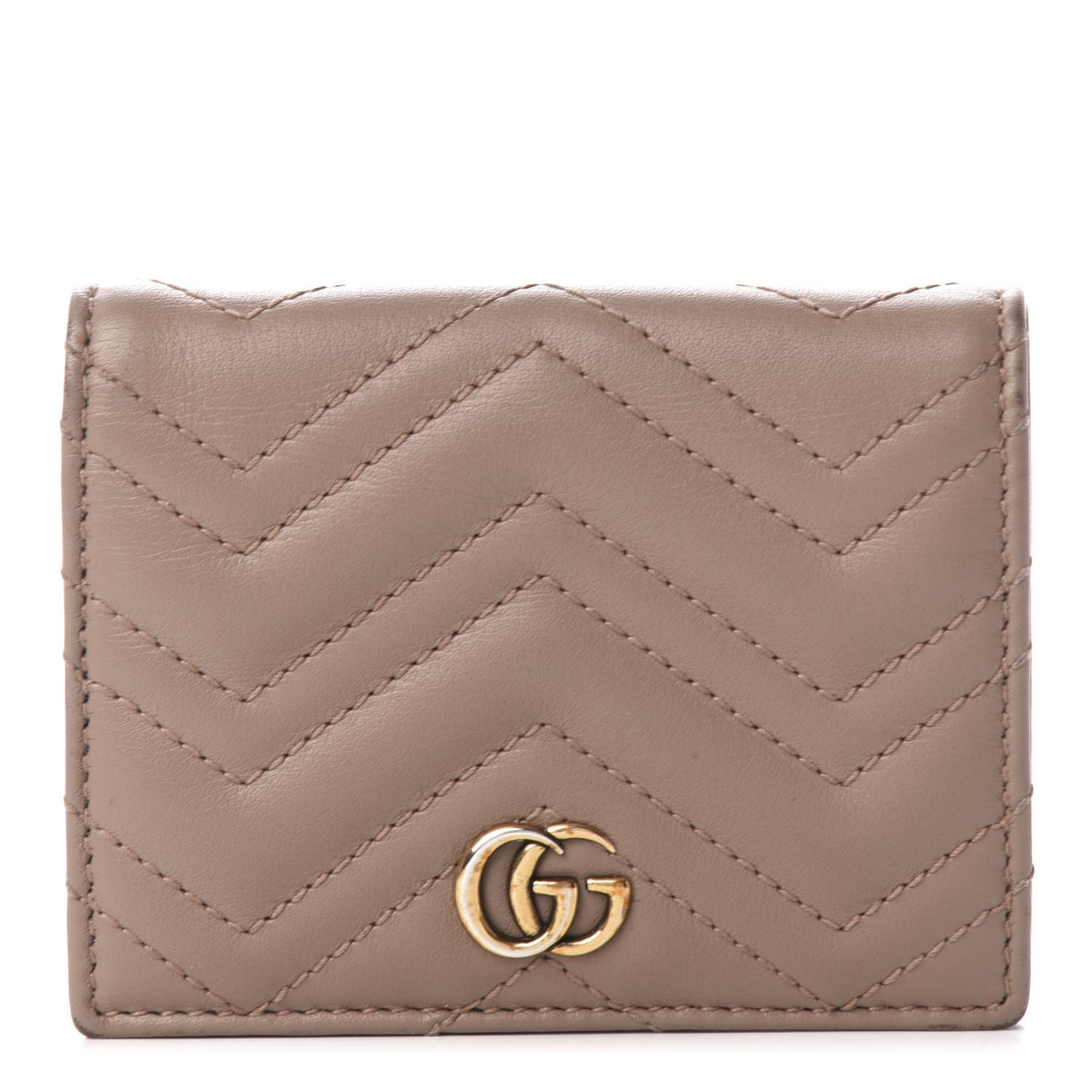 Calfskin Matelasse GG Marmont Card Case Porcelain Rose