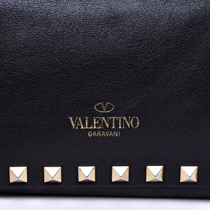 Valentino Garavani Vitello Mini Rockstud Flap Saddle Crossbody Bag Black 10 of 10