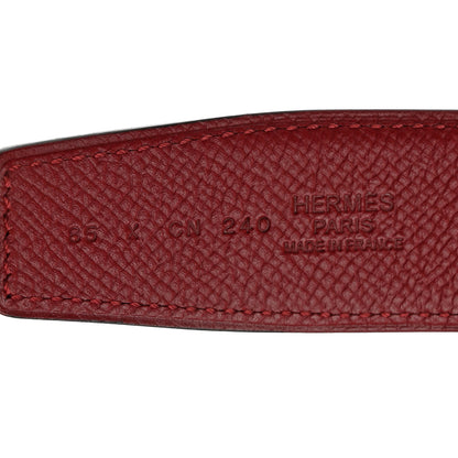 Hermes Epsom 24mm Belt 85 Black Rouge Casaque 4 of 9