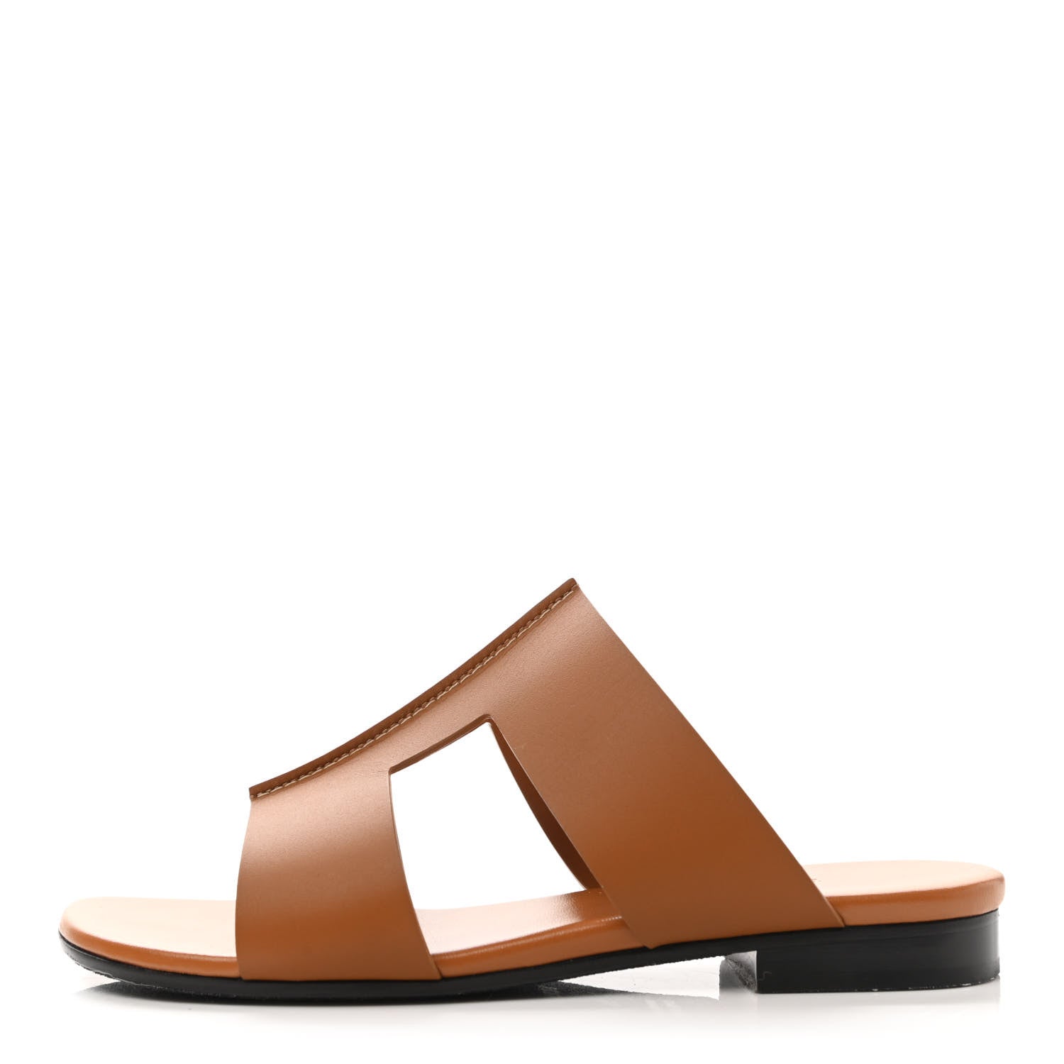 Hermes Calfskin Devise Sandals 35 Beige Dore 1 of 9