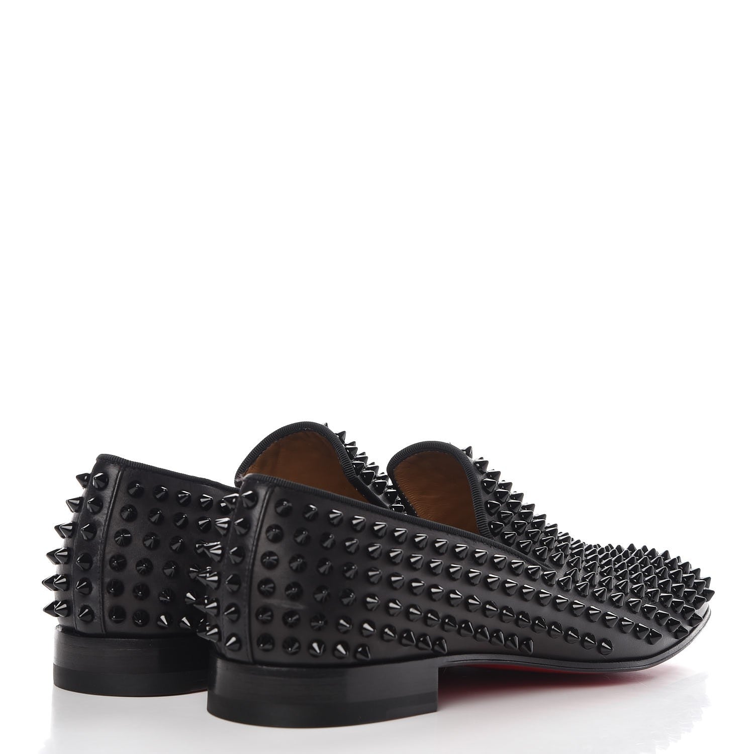 Christian Louboutin Mens Calfskin Dandelion Spikes Flat Loafers 41.5 Black 4 of 9