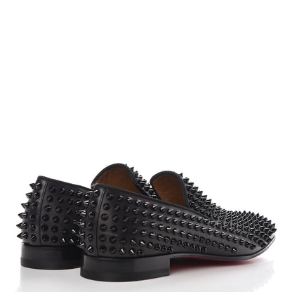 Christian Louboutin Mens Calfskin Dandelion Spikes Flat Loafers 41.5 Black 4 of 9