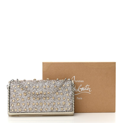 Christian Louboutin Patent Calfskin Pearl Boudoir Glitter Chain Wallet Platinum 11 of 11