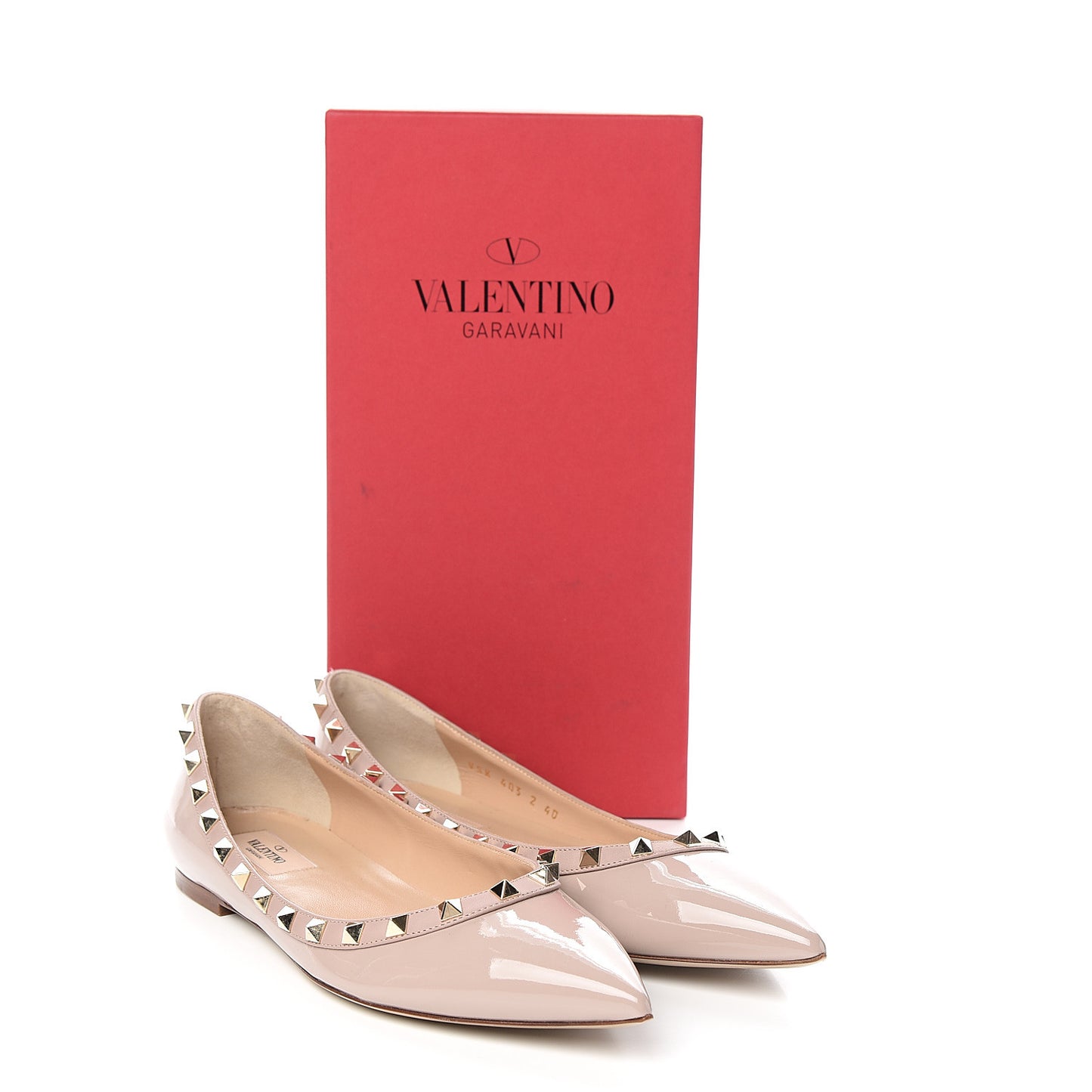 Patent Rockstud Ballerina Flats 40 Poudre