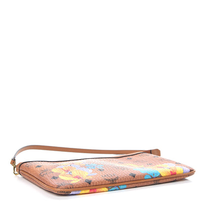 MCM Visetos Anya Essential Flower Print Shopper Tote Pouch Cognac 4 of 7