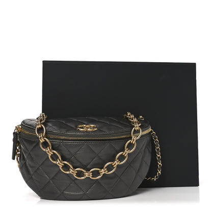 Chanel Metallic Calfskin Pearl Quilted CC Belt Bag Ruthenium 11 of 11