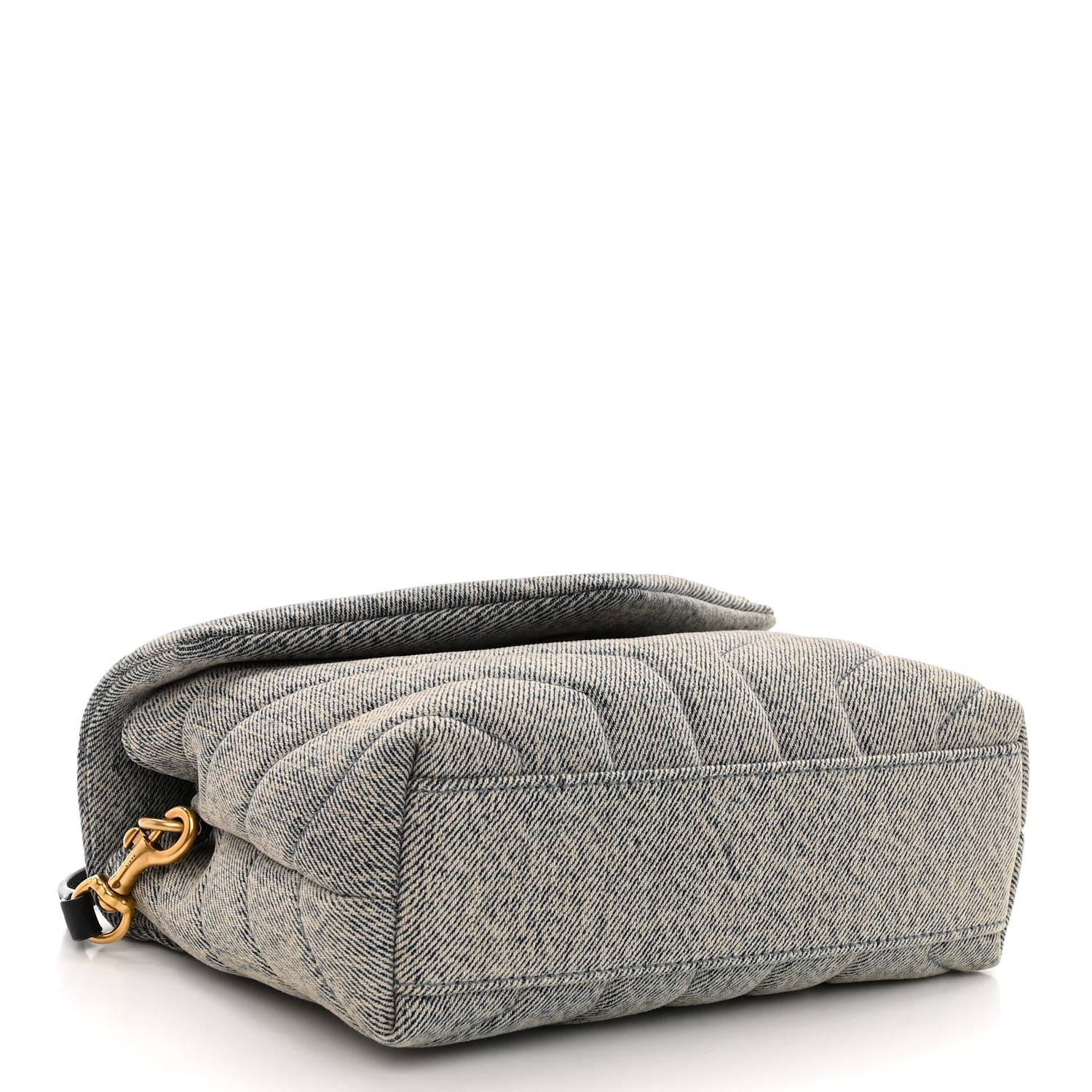 Saint Laurent Denim Y Quilted Monogram Toy Loulou Crossbody Bag Grey 4 of 10
