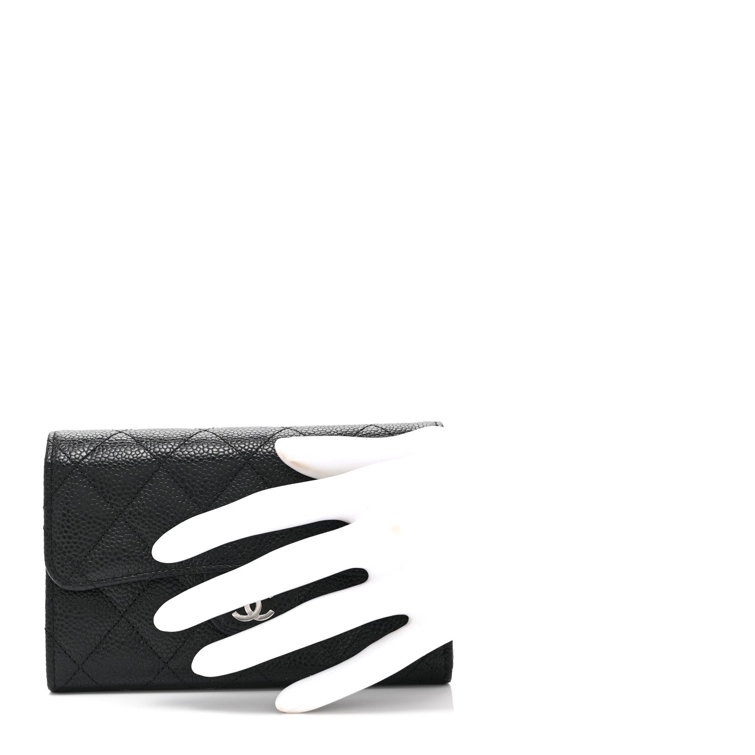 Chanel Caviar Quilted Medium Flap Wallet Black 2 of 13