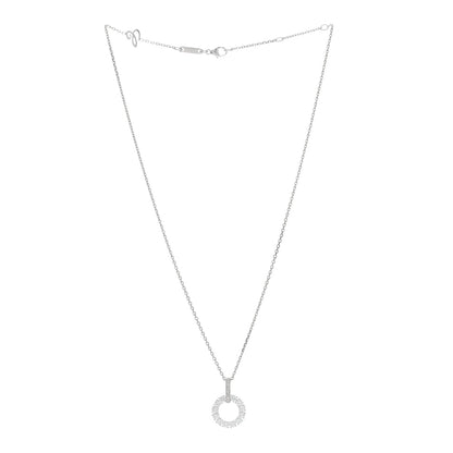 Chopard 18K White Gold Diamond Circle Pendant Necklace 3 of 4