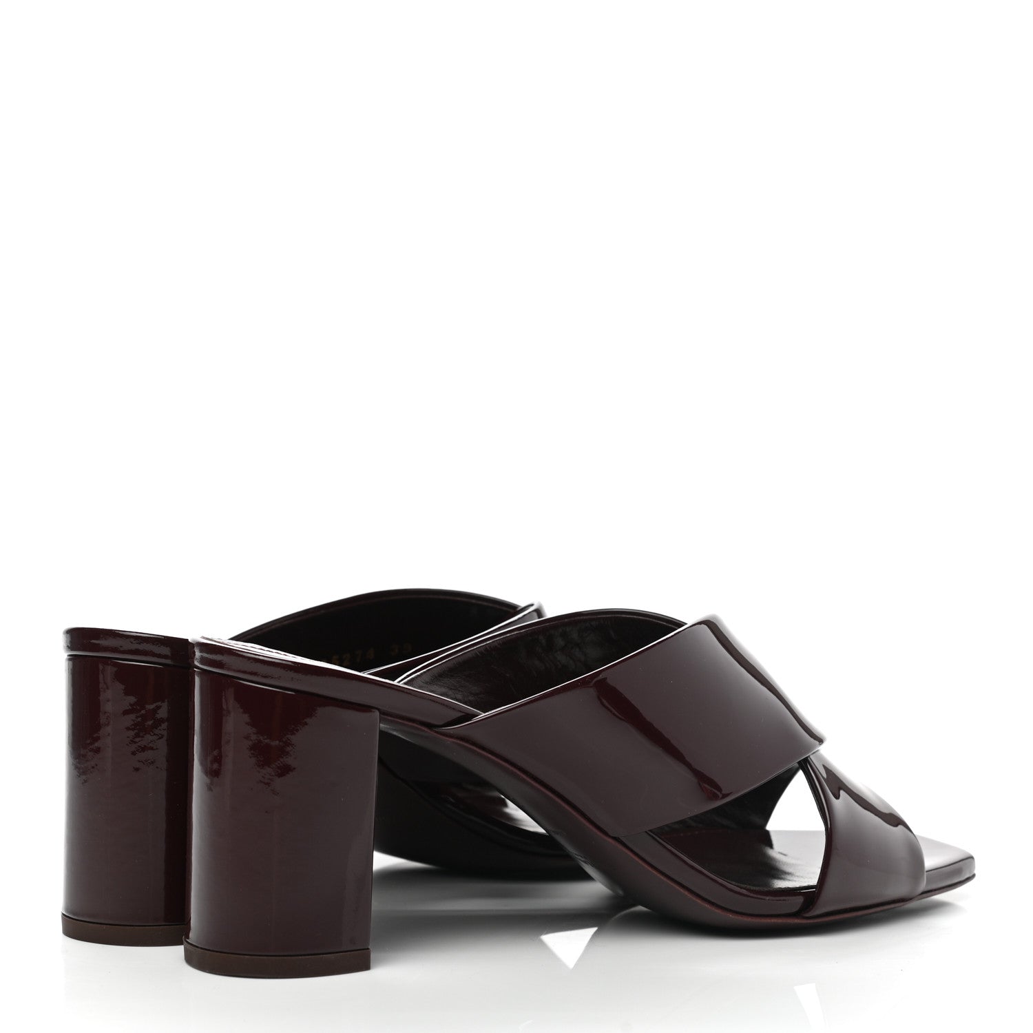 Saint Laurent Patent LouLou 95 Mule Sandals 39 Barolo 4 of 9