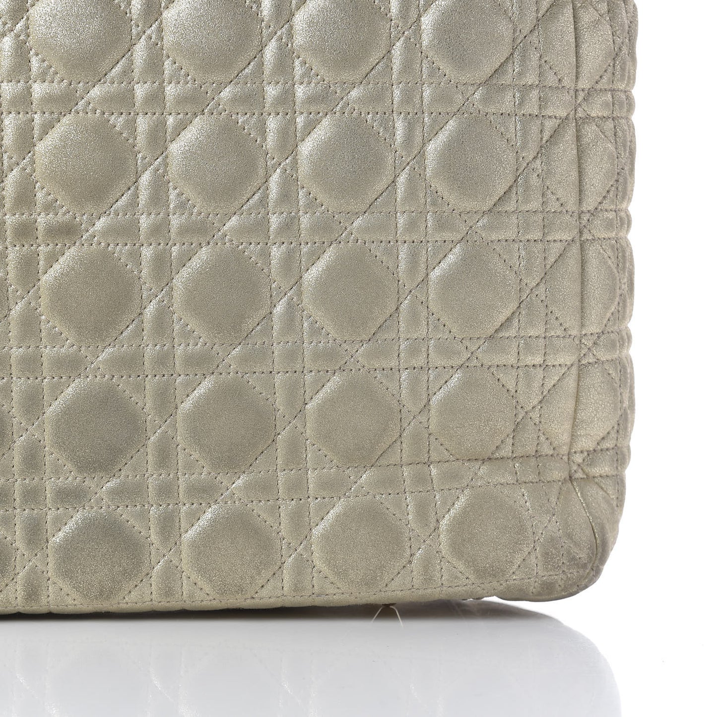 Metallic Lambskin Cannage Dior Soft Shopping Tote Gold