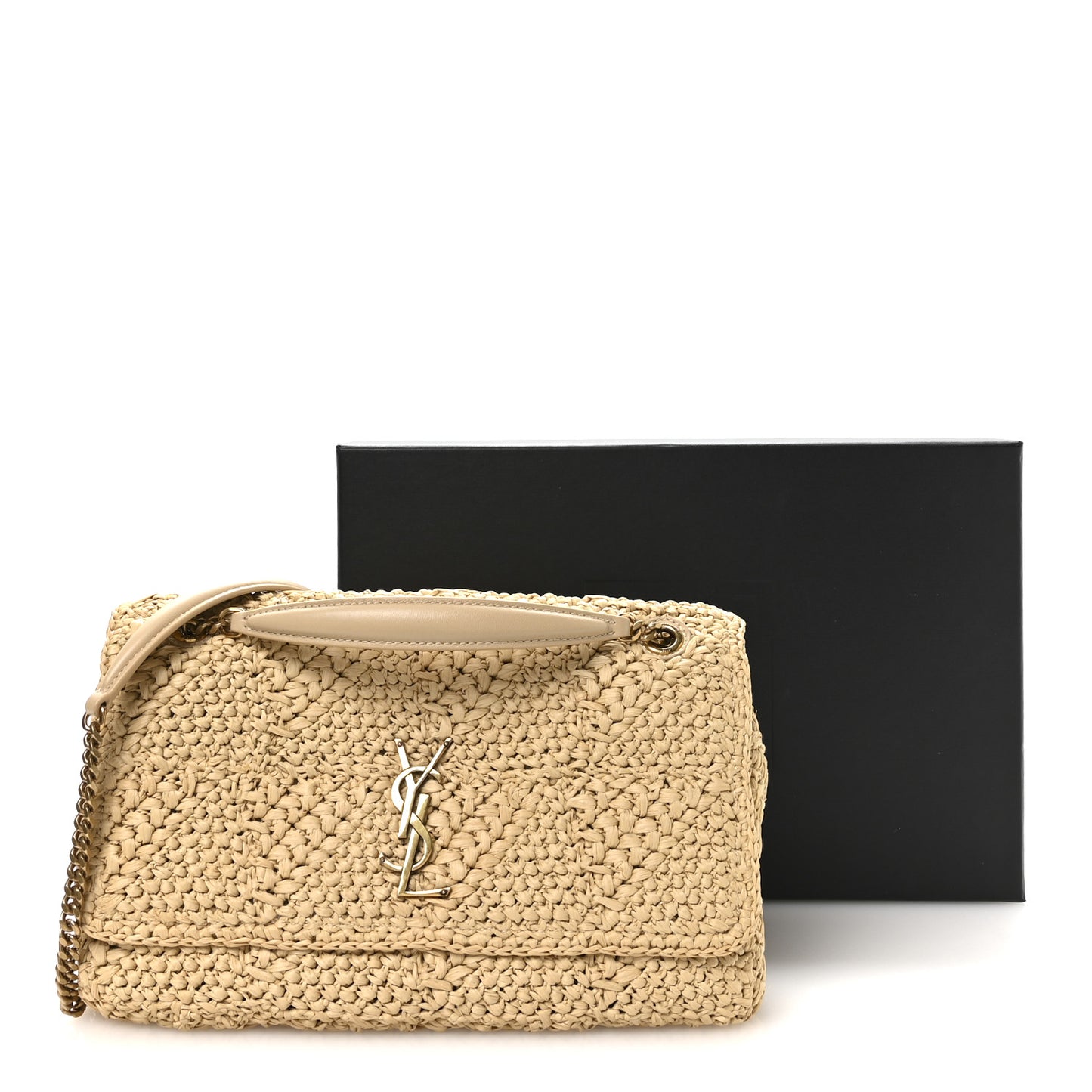 Raffia Monogram Medium Jamie Natural Avorio