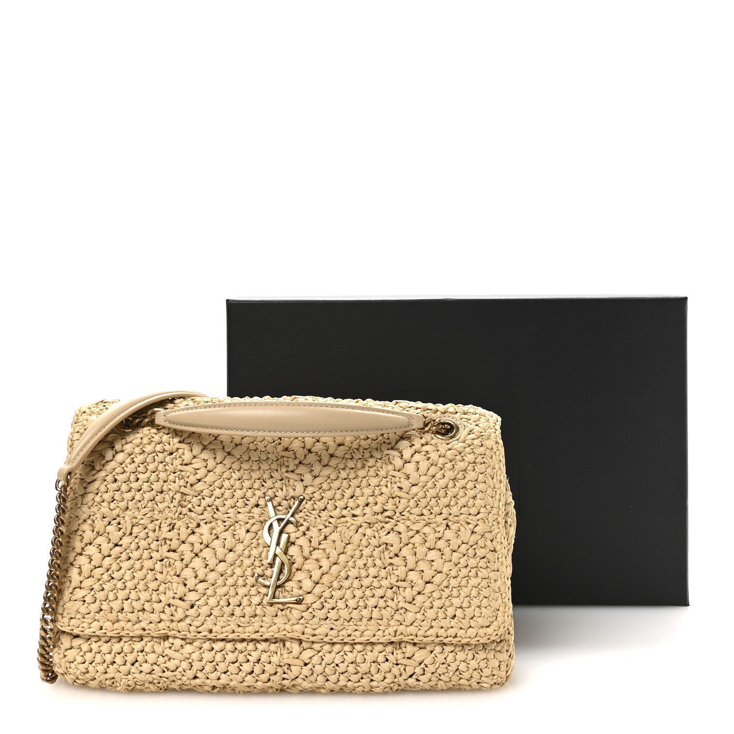 Saint Laurent Raffia Monogram Medium Jamie Natural Avorio 11 of 11