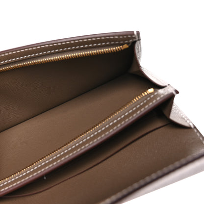 Hermes Madame Calfskin Kelly Pocket Long Wallet Etoupe 5 of 10