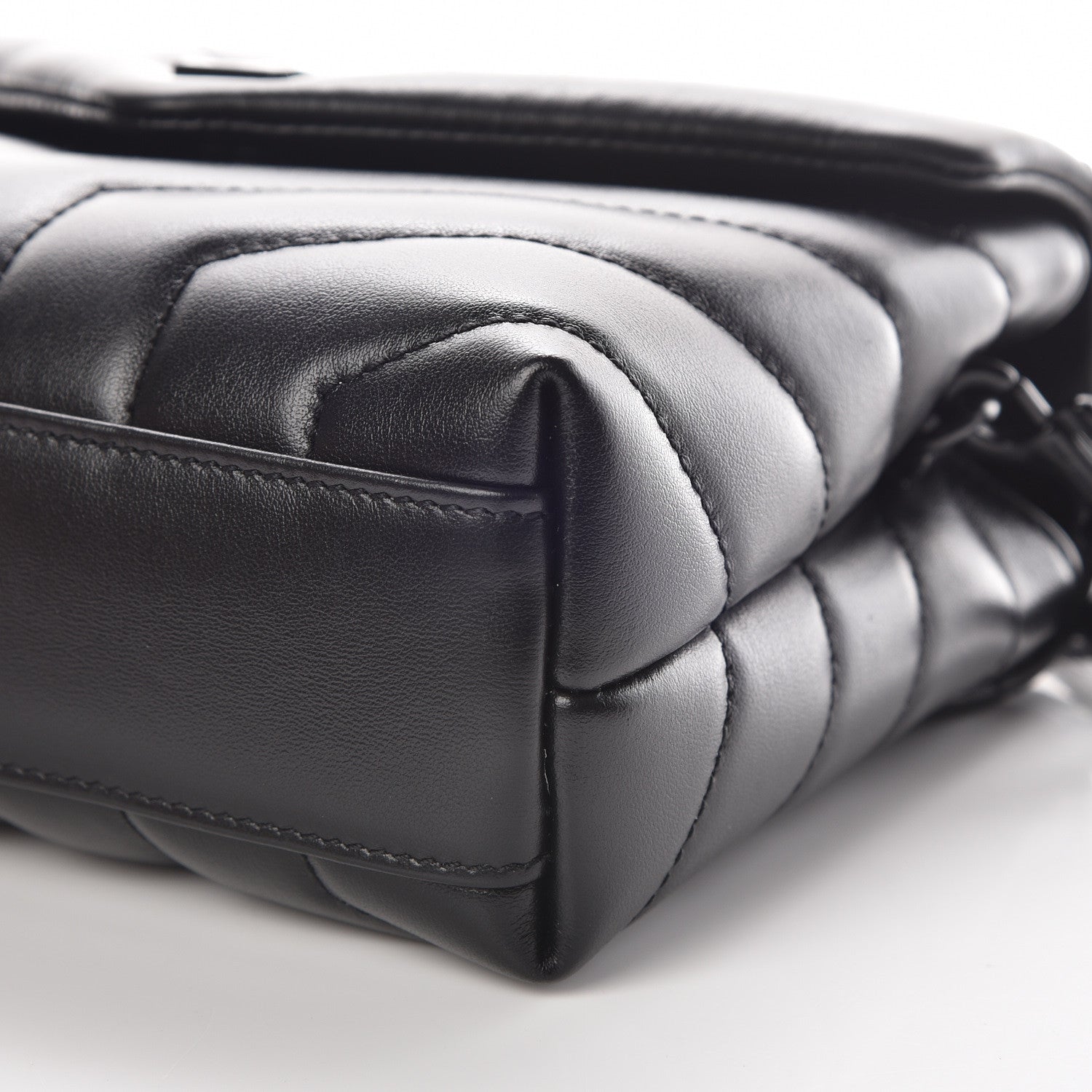 Saint Laurent Calfskin Y Quilted Monogram Toy Loulou Crossbody Bag Black 11 of 12