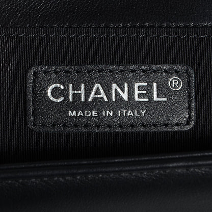Chanel Metallic Calfskin Quilted Medium Boy Flap Black 7 of 9