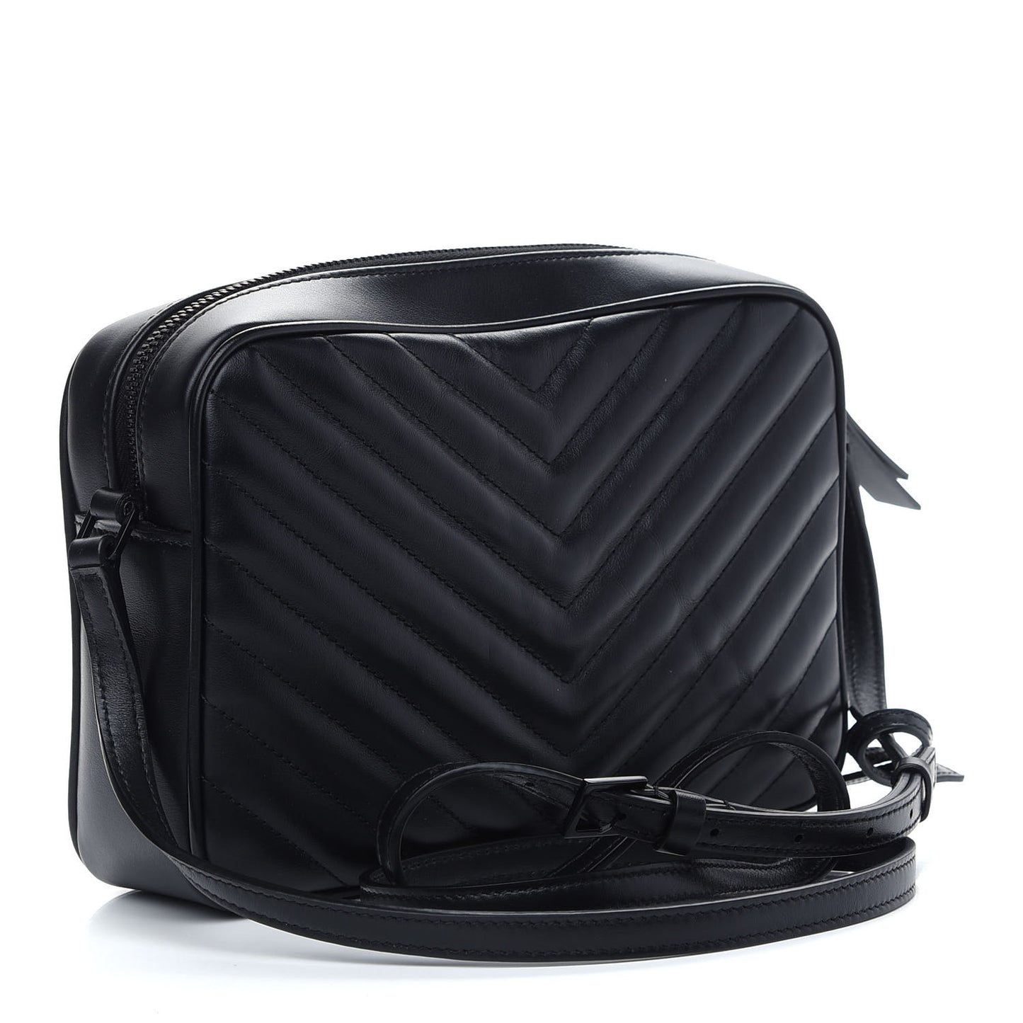 Calfskin Matelasse Monogram Lou Camera Bag Black