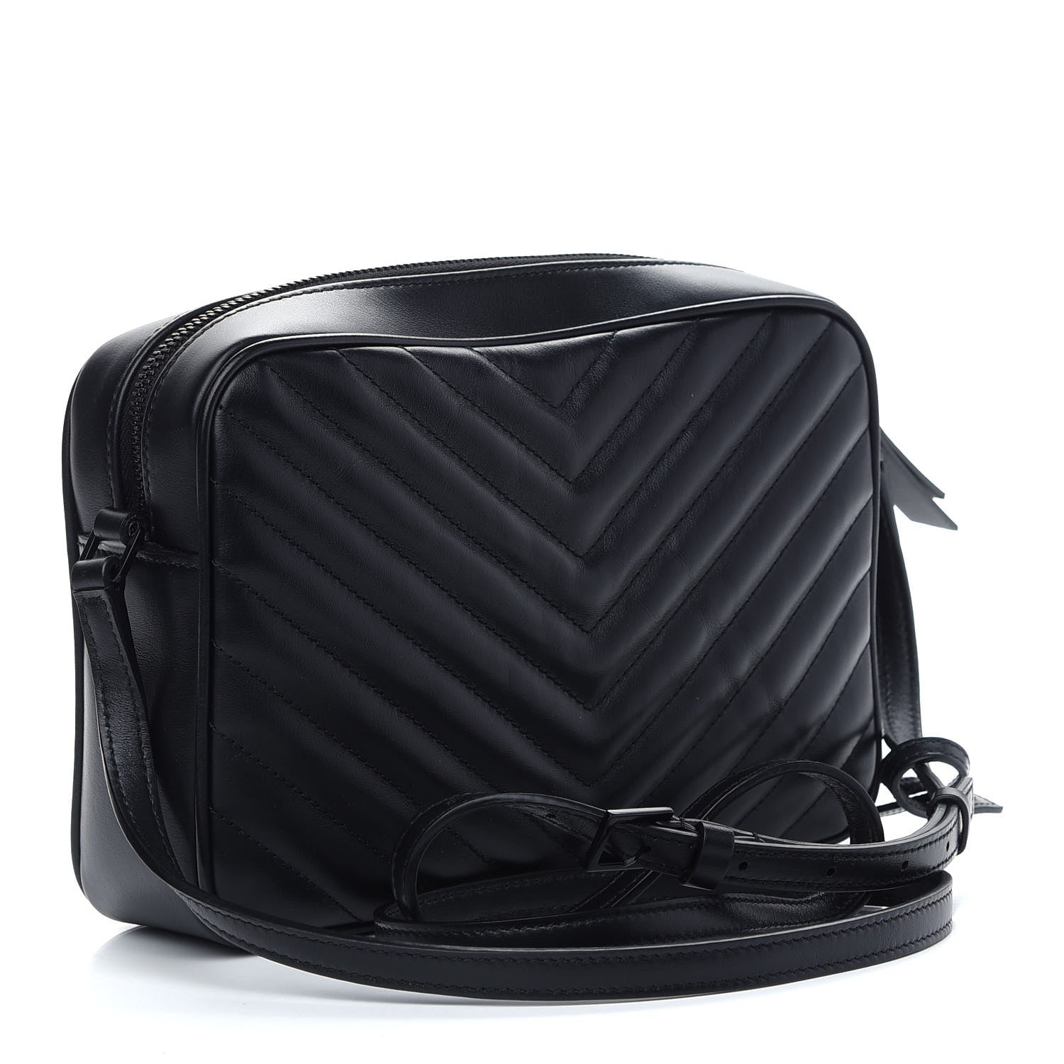 Saint Laurent Calfskin Matelasse Monogram Lou Camera Bag Black 3 of 10