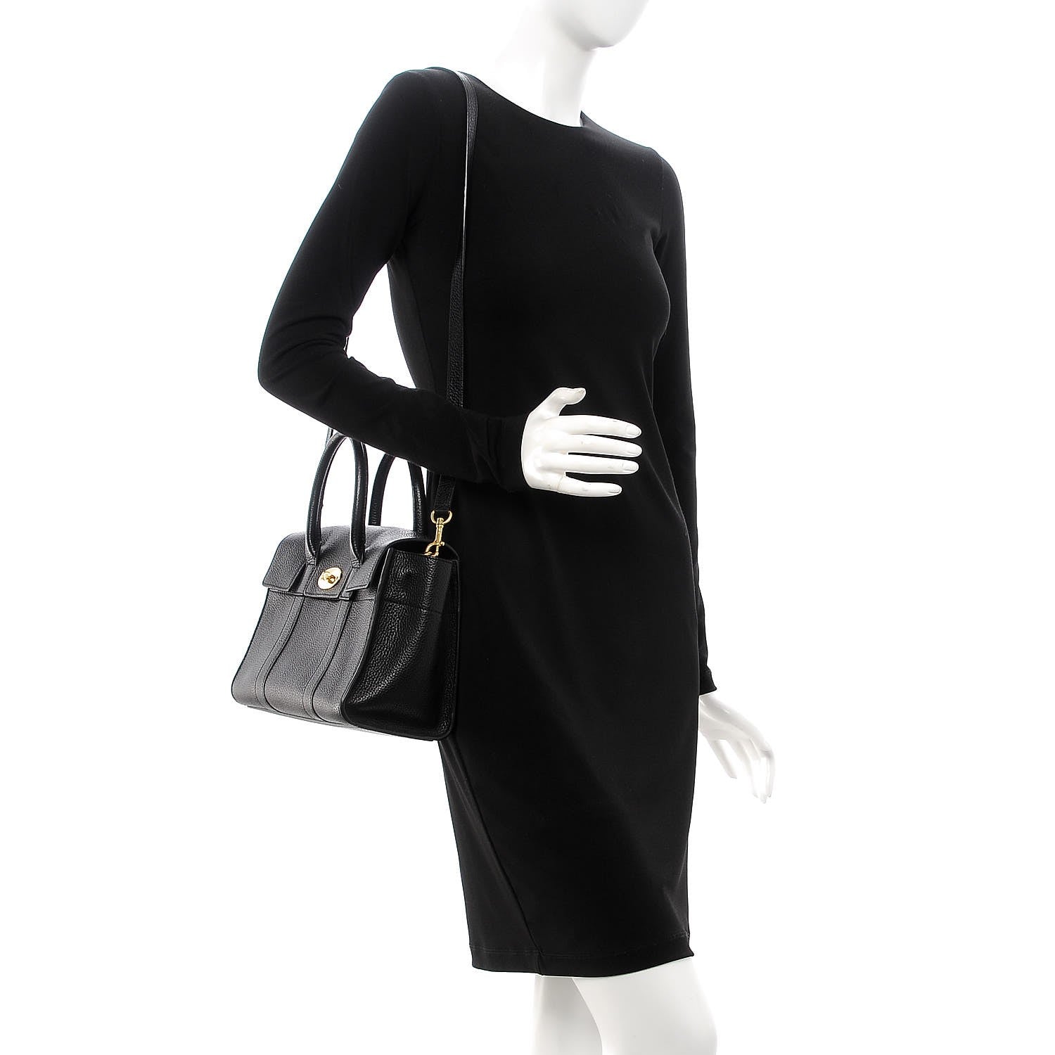 Mulberry Natural Grain Leather Small New Bayswater Black 2 of 6