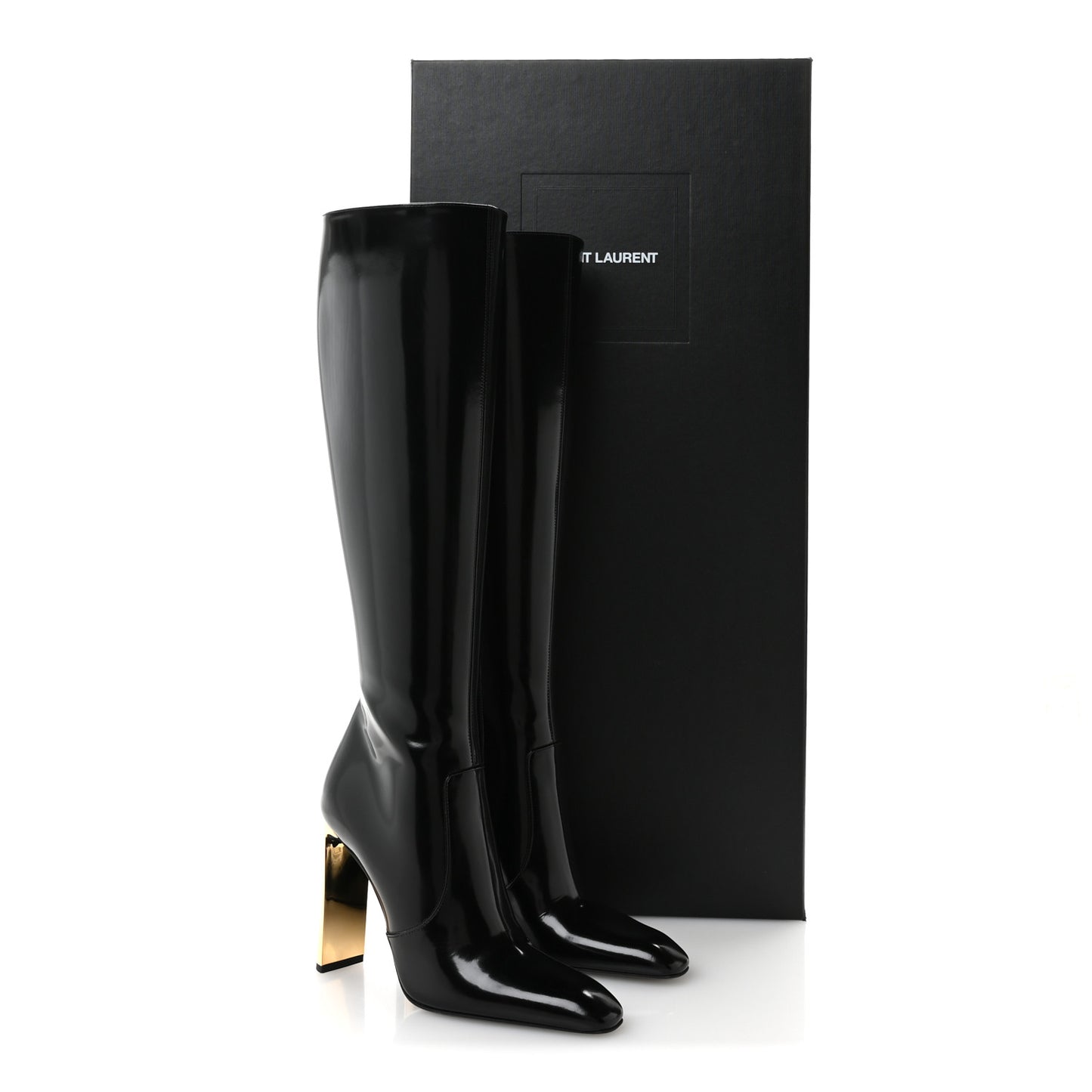 Glazed Calfskin Auteuil 105mm Zip Boots 38 Black