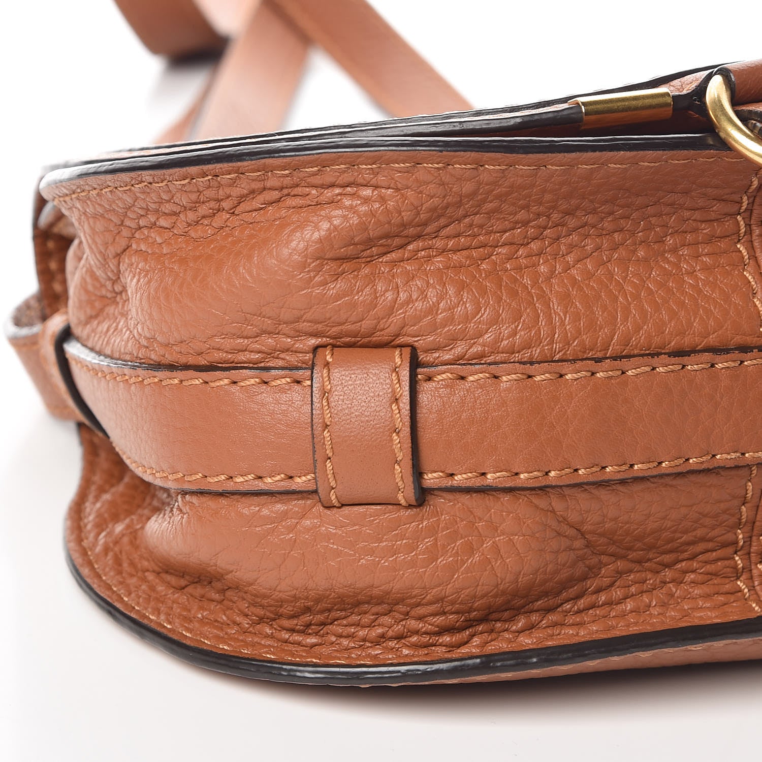 Chloe Calfskin Mini Marcie Round Crossbody Bag Tan 9 of 11