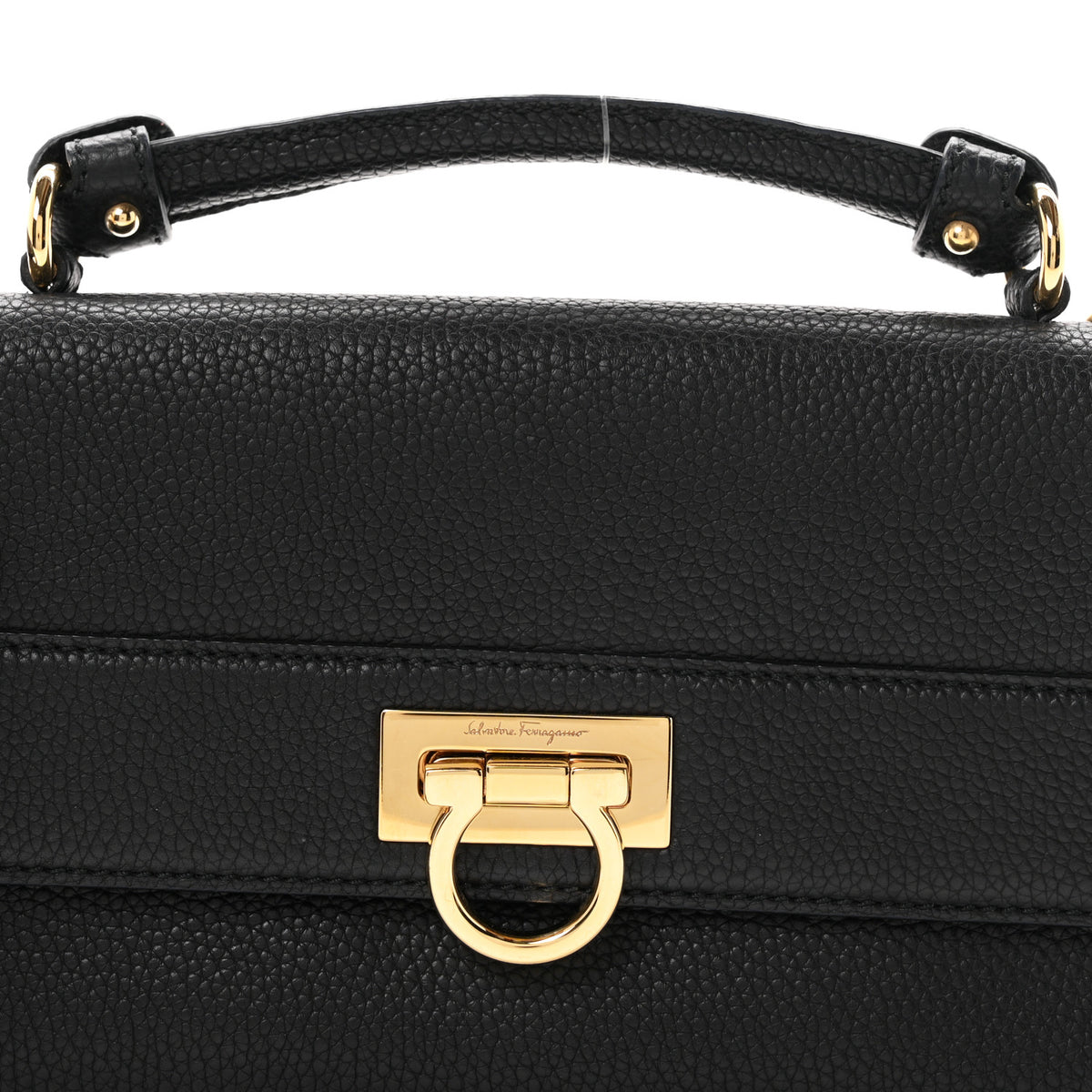Salvatore Ferragamo Grained Calfskin Ably Shoulder Bag Black 8 of 12