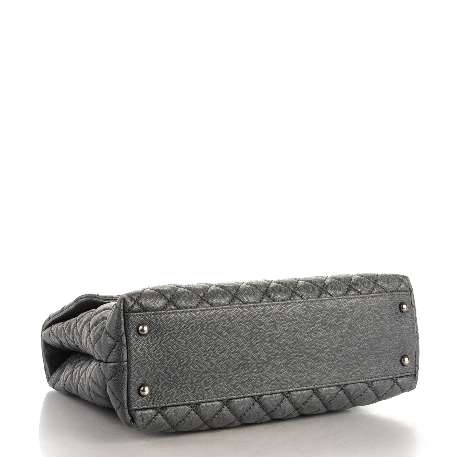 Chanel Caviar Lizard Quilted Large Coco Handle Flap Grey 4 of 9