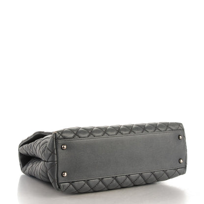 Chanel Caviar Lizard Quilted Large Coco Handle Flap Grey 4 of 9